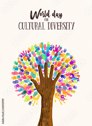 Hand tree concept for cultural diversity day