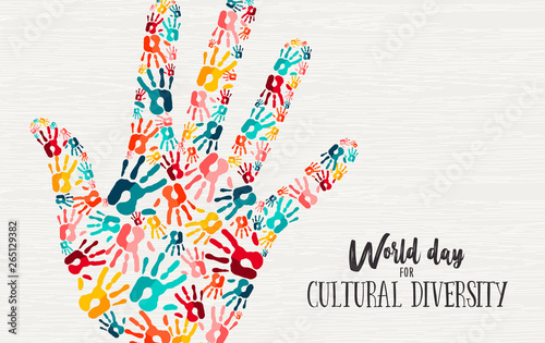 Cultural Diversity Day diverse hand concept card photo