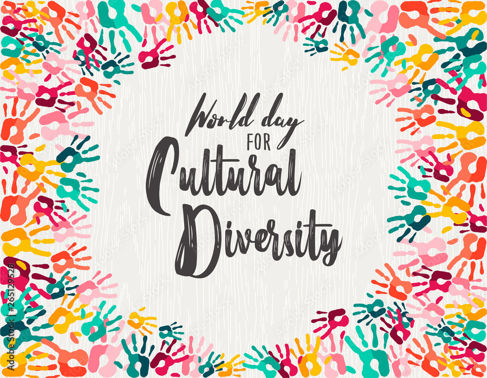 Cultural Diversity Day diverse hand print card