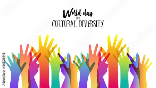 Cultural Diversity Day diverse hand concept illustration