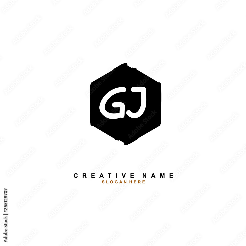 G J GJ Initial logo template vector. Letter logo concept