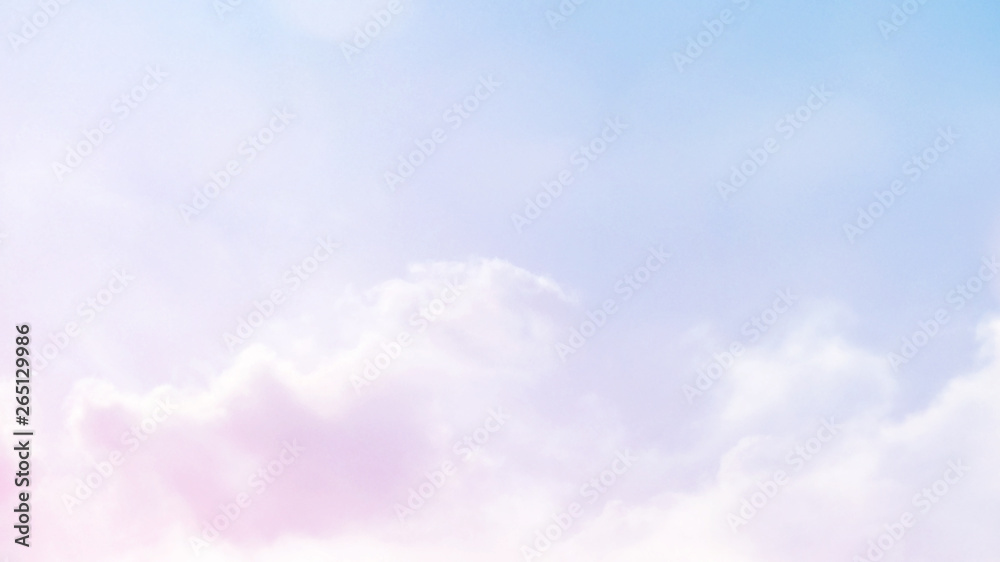 Abstract blurred beautiful soft cloud background with a pastel multicolored gradient with bokeh concept for wedding card design or presentation