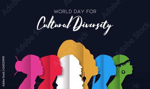 Cultural Diversity Day card of diverse women heads