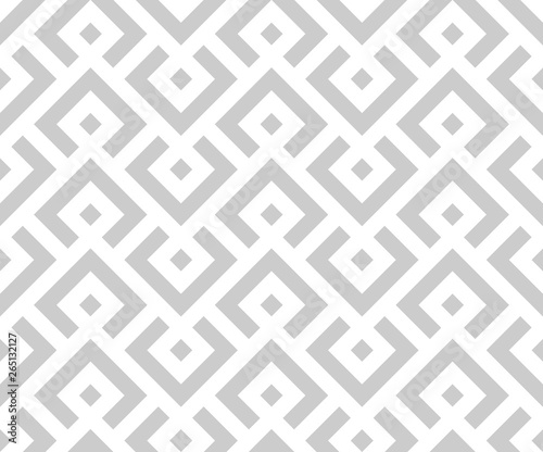 Abstract geometric pattern. A seamless vector background. White and grey ornament. Graphic modern pattern. Simple lattice graphic design.