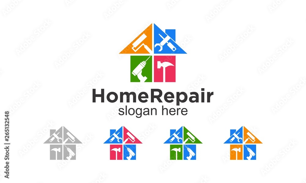 Home repair set template logo
