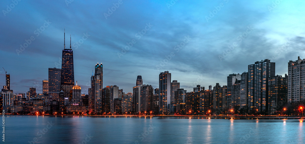 Naklejka premium Chicago skyline panorama - High resolution