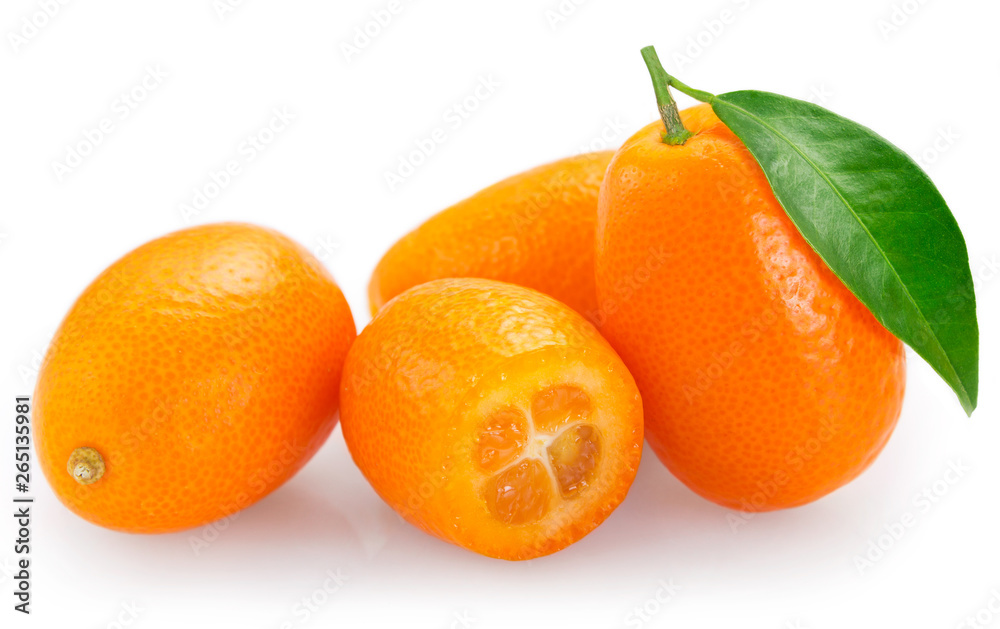 Fresh kumquat on white background Fresh kumquat on white background