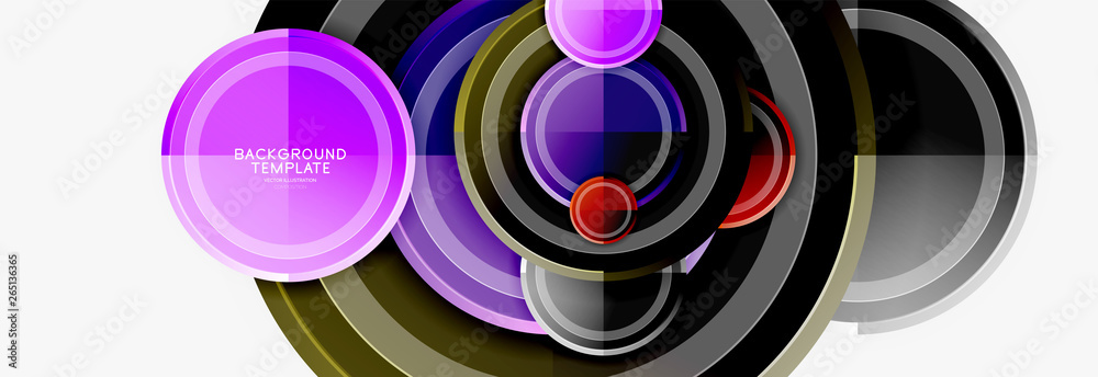 Abstract round geometric shapes, modern circles background Abstract round geometric shapes, modern circles background