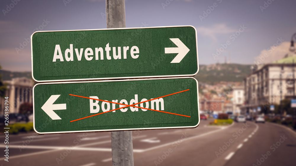 Street Sign Adventure versus Boredom