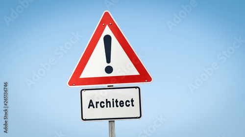 Street Sign the Direction Way to Architect