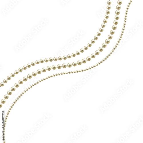 Pearls. Jewelry. Vector illustration. Beads. Thread. Decorations.