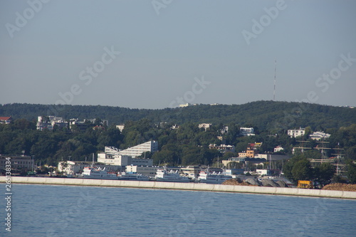 Gdynia , port , brzeg , Stocznia ,horyzont, gród, budowa, woda, seattle, architektura, krajobraz miasta, morski, panorama, niebo, miejski, śródmieście, odsłon, drapacz, oceanu, gniady, panoramiczne, m