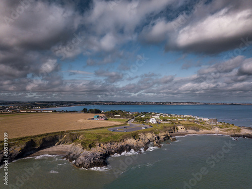 Aerial view of Donabate beach and cliff walk