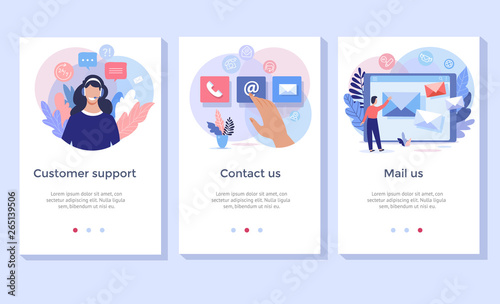 Contact us illustration set, perfect for banner, mobile app, landing page
