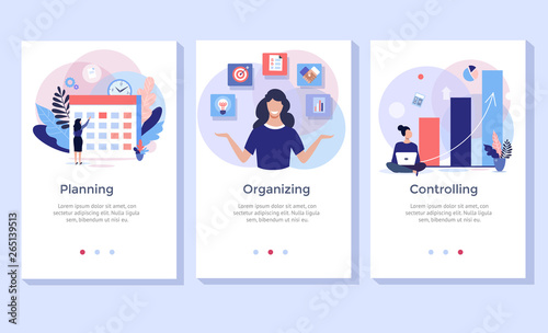 Planning and organizing concept illustration set, perfect for banner, mobile app, landing page