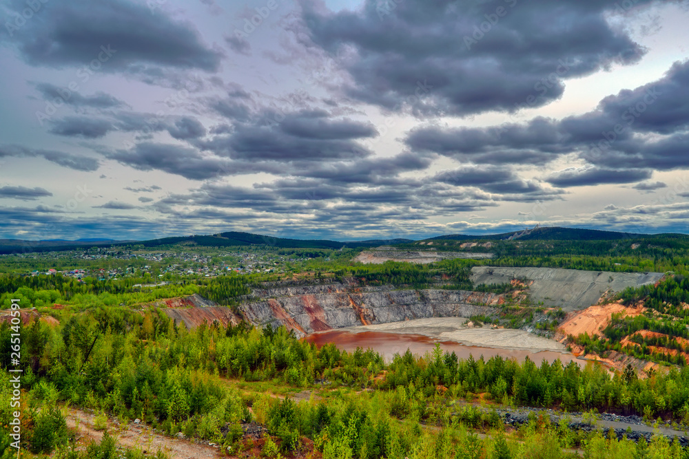 Top view of a large iron ore mine Top view of a large iron ore mine