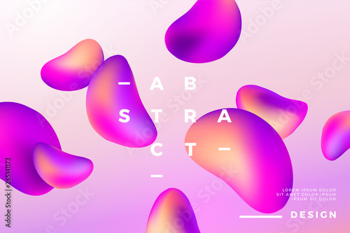 Abstract gradient background. Colorful fluid liquid shapes. Vector illustration.