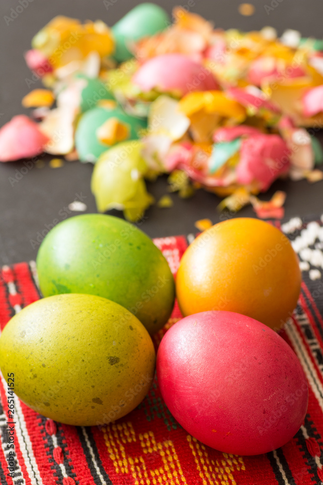 colored easter eggs and egg shells colored easter eggs and egg shells