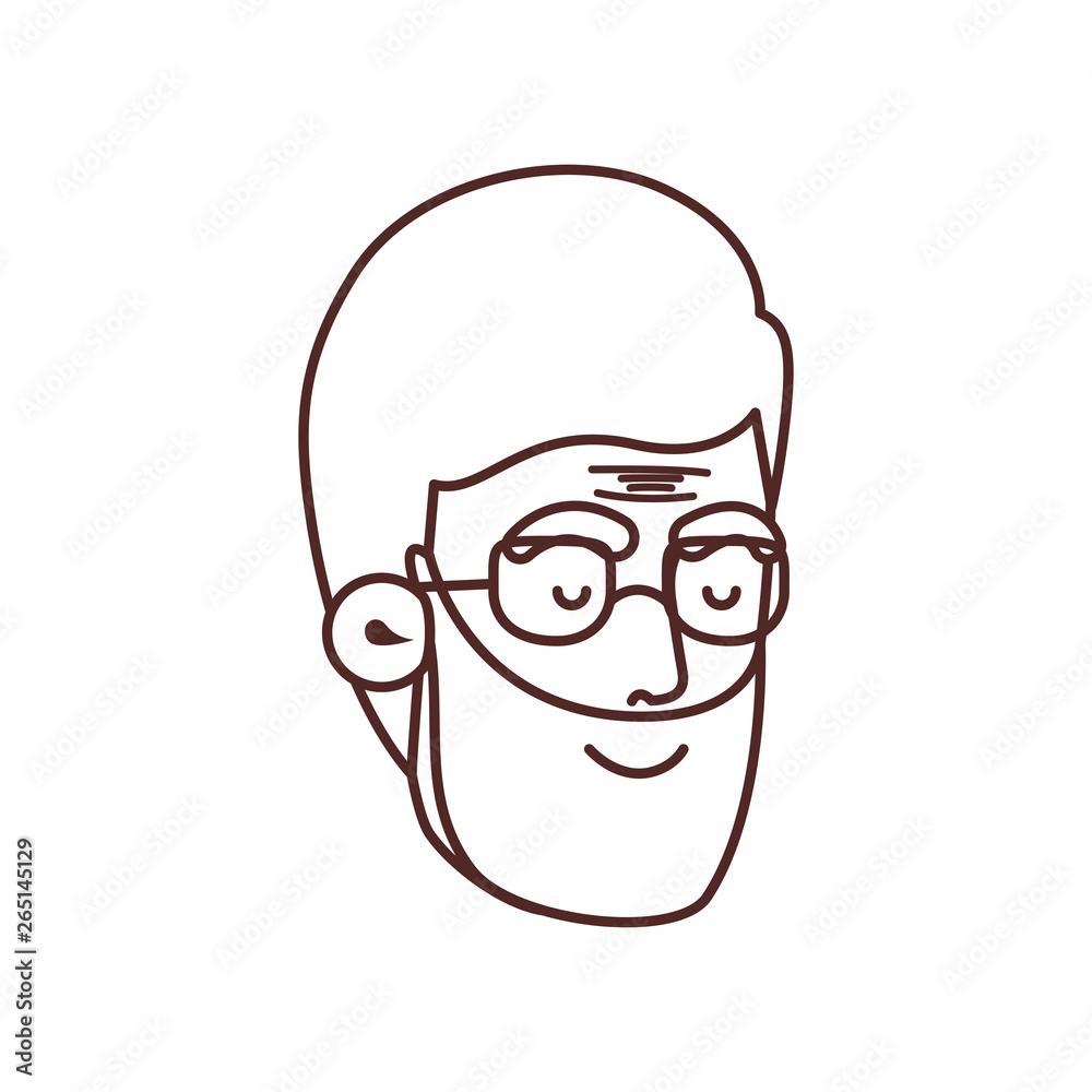 head of grandfather avatar character head of grandfather avatar character