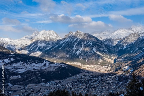 BORMIO, ITALY, January 2019: panoramic view from the mountain. © Сергій Вовк