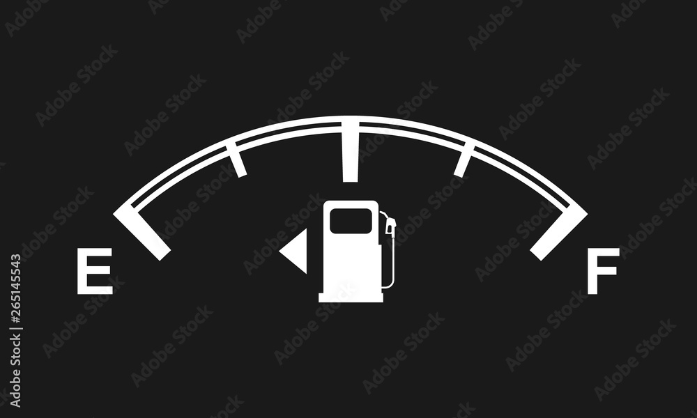 Fuel gauge for your design. Full and empty signs. Vector illustration