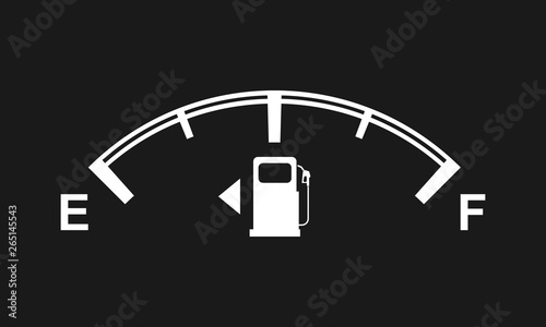 Fuel gauge for your design. Full and empty signs. Vector illustration.