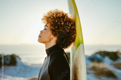 Photography Woman resting after surfing