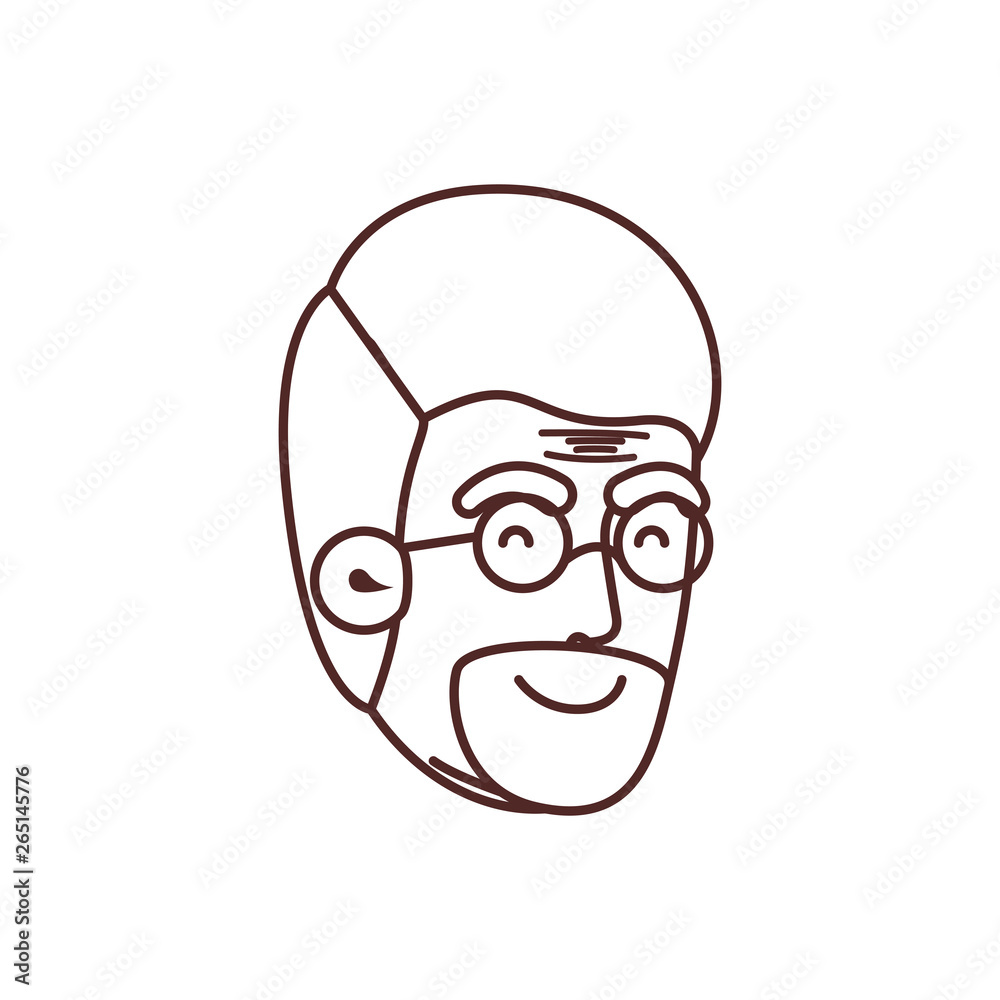 head of grandfather avatar character head of grandfather avatar character
