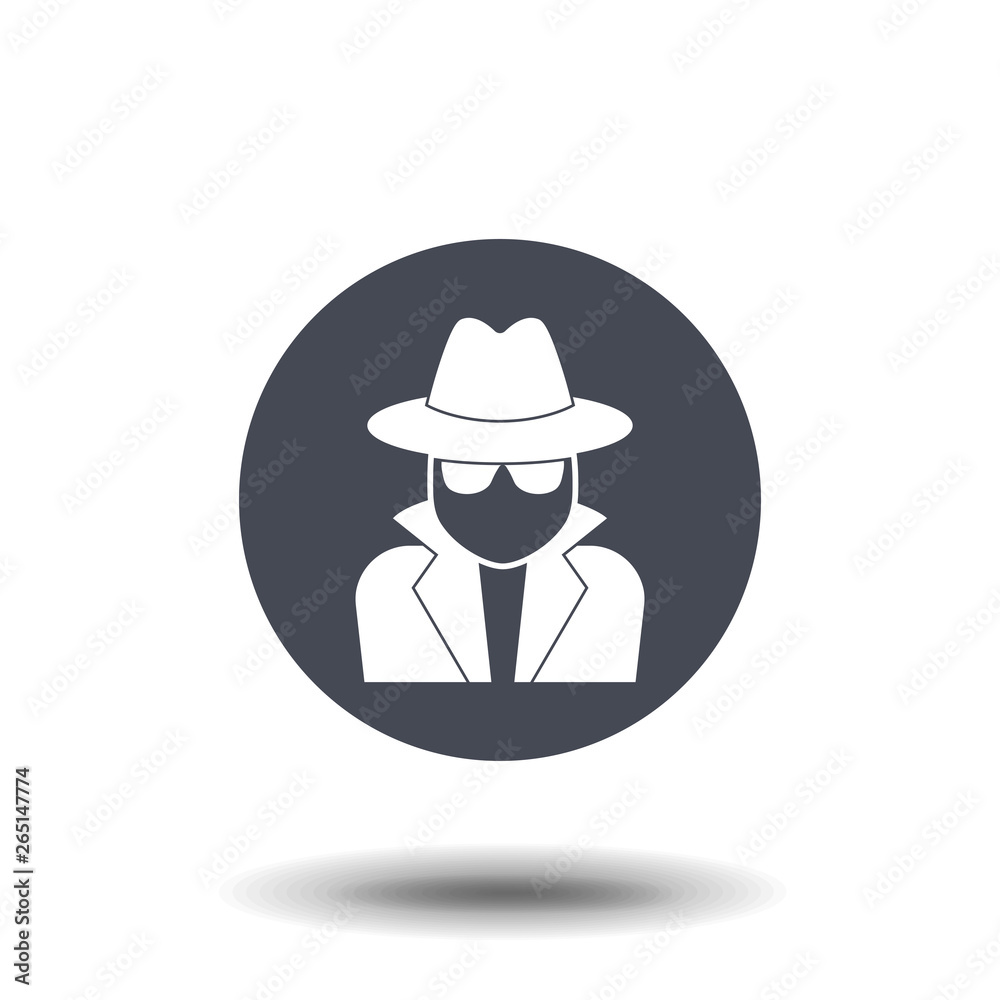 Spy, detective icon suitable for info graphics, websites and print media and interfaces. Flat vector icon.
