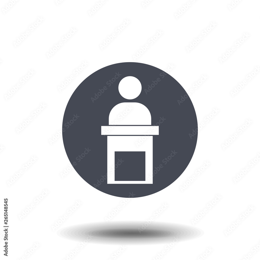 speaker icon. orator speaking from tribune vector illustration speaker icon. orator speaking from tribune vector illustration