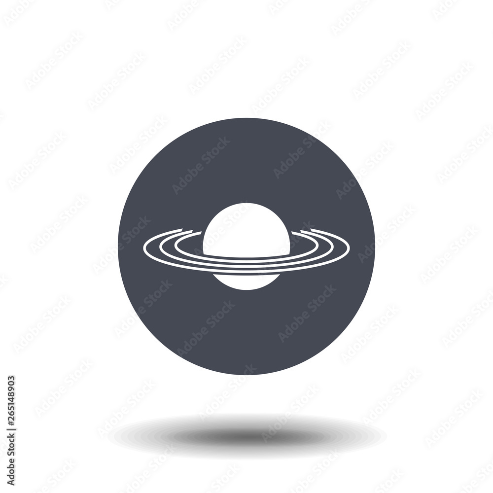 Planet Saturn with planetary ring system flat vector icon for astronomy apps and websites Planet Saturn with planetary ring system flat vector icon for astronomy apps and websites