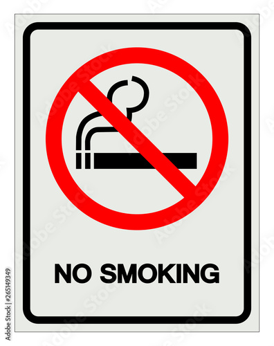 No Smoking Symbol Sign, Vector Illustration, Isolate On White Background Label. EPS10