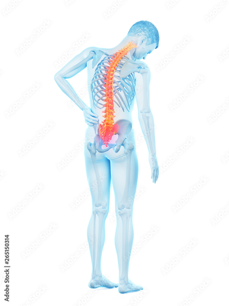 3d rendered medically accurate illustration of a man having backache 3d rendered medically accurate illustration of a man having backache