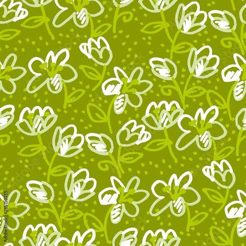 Abstract flowers sketch sea...