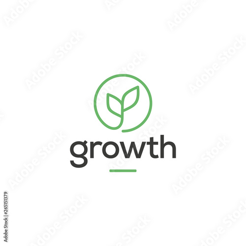 leaf growth logo design