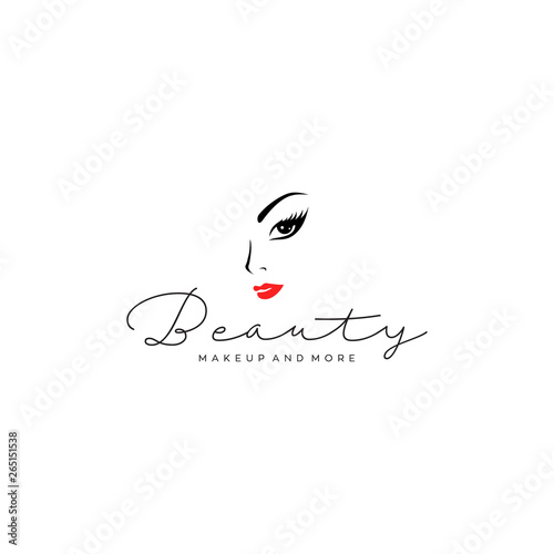 beauty lash makeup logo design