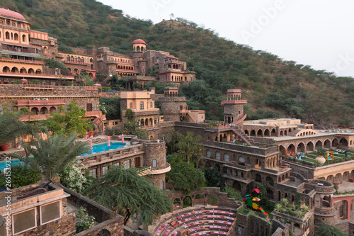 Panorama of Neemrana Fort Palace in Rajasthan India photo