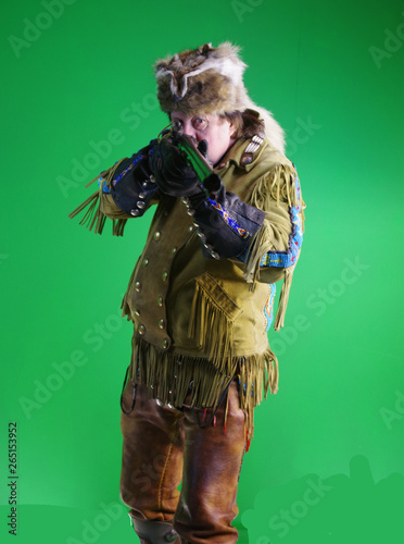 Mountain man trapper flintlock knife cap and ball photo