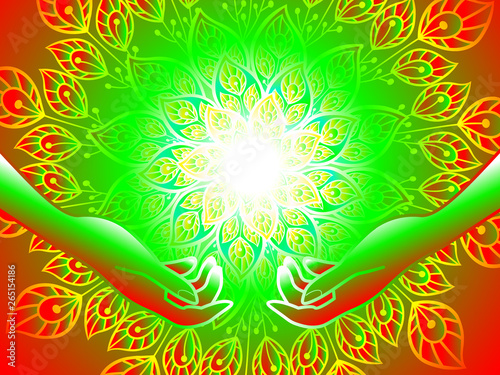 bright illustration in ethnic style, multi-color