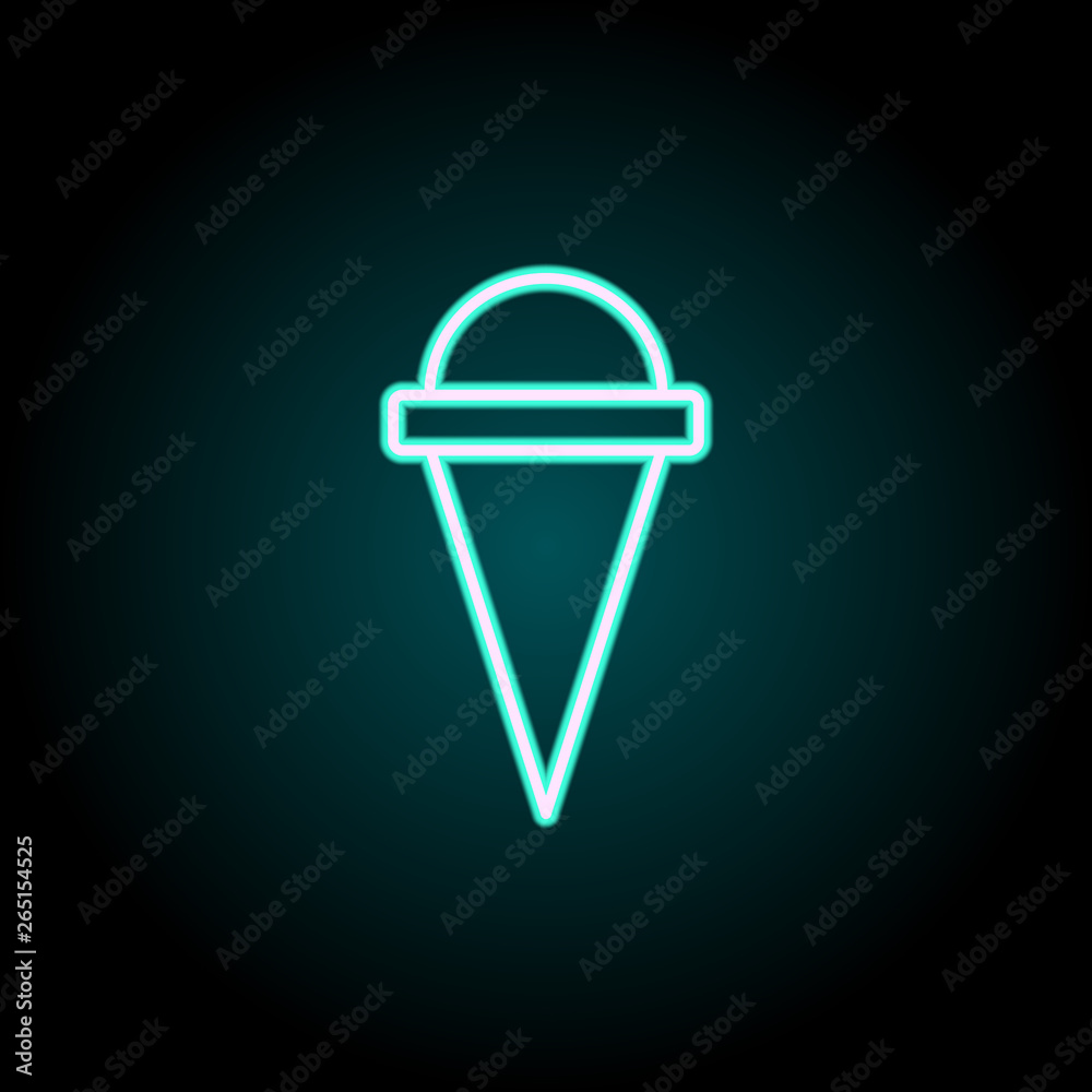ice-cream in horn neon icon. Elements of fast food set. Simple icon for websites, web design, mobile app, info graphics ice-cream in horn neon icon. Elements of fast food set. Simple icon for websites, web design, mobile app, info graphics
