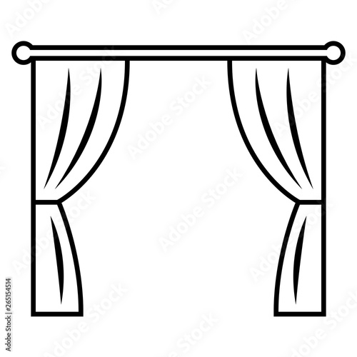 Curtains. Icon on white background
