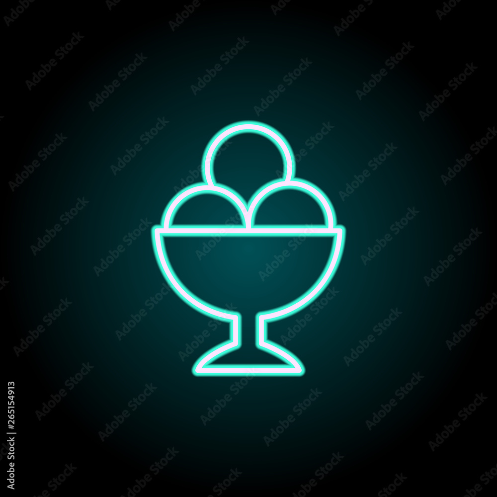 ice-cream in glass neon icon. Elements of fast food set. Simple icon for websites, web design, mobile app, info graphics ice-cream in glass neon icon. Elements of fast food set. Simple icon for websites, web design, mobile app, info graphics
