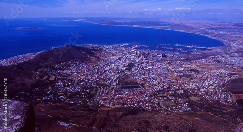 South Africa: Cape town seen from the table mountain photo