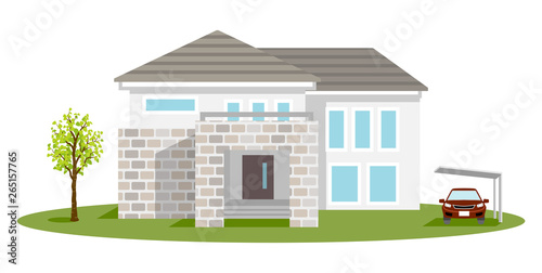 Exterior of the residential house, front view