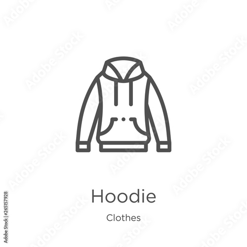 hoodie icon vector from clothes collection. Thin line hoodie outline icon vector illustration. Outline, thin line hoodie icon for website design and mobile, app development.