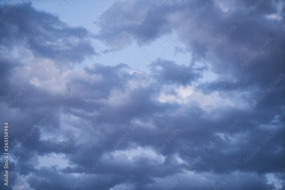 Beautiful sky with fluffy clouds