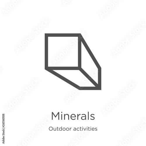 minerals icon vector from outdoor activities collection. Thin line minerals outline icon vector illustration. Outline, thin line minerals icon for website design and mobile, app development.