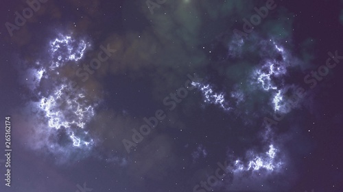 Fototapeta Naklejka Na Ścianę i Meble -  Illustration of glowing flicker navy blue nebula and stars
