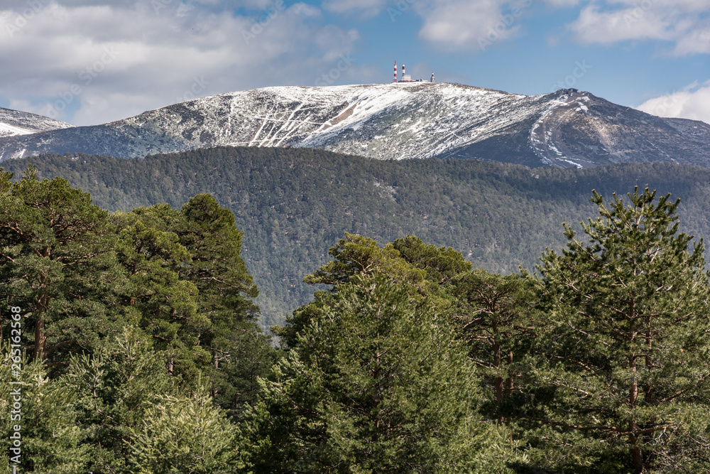 Peak of Navacerrada that separates the provinces of Segovia and Madrid in the mountains of Guadarrama (Spain)