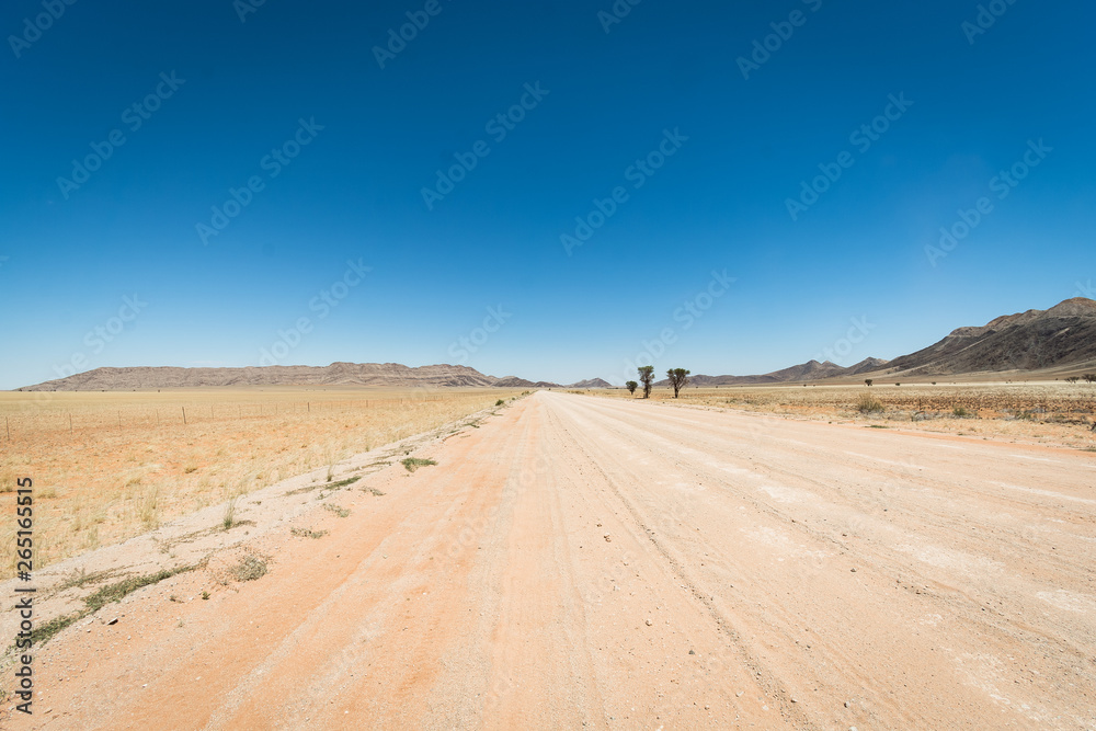 Namibia, landscape, road, desert, mountains